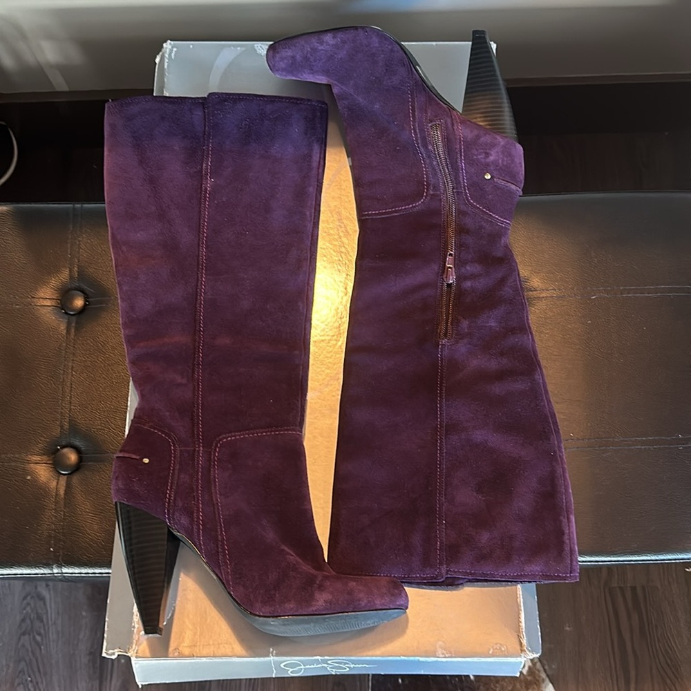 Jessica Simpson JS-Virnica2 Eggplant Suede Boots 8M